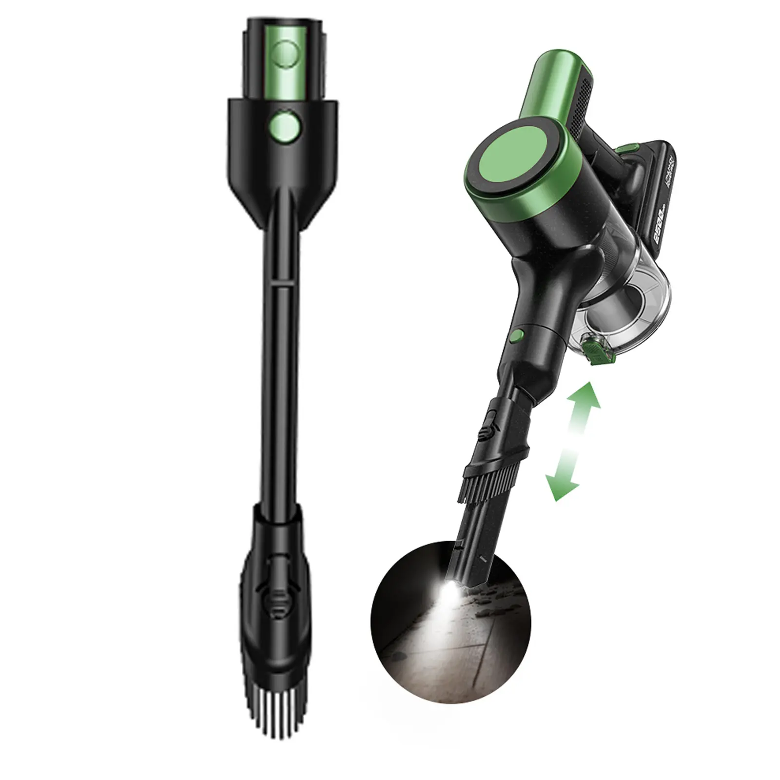 VICEASE 2-in-1 Crevice & Dusting Brush with Bright LED Illumination - House Cleaning Gadgets, Brush Combo Vacuum Accessories, Compact Handheld Accessory, Soft on Surfaces, Deep Cleaning Precision Tool for Cordless/Stick Vacuums