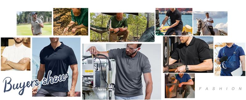 [4-Pack Value Bundle] ZITY Men's Tactical Polo Shirt - Quick-Dry Performance Work Tops - Athletic Short Sleeve with Sunglass Loop & Utility Pocket - Beige & Multi-Color gifts