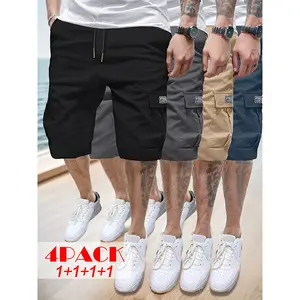 Men's Work Shorts - Multi-pocket design, loose fit, non-elastic, solid color work shorts - Casual and comfortable, suitable for summer wear