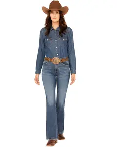 Wrangler Women's Lily Medium Wash Bespoke High Rise Flare Stretch Denim Jeans - 112359281