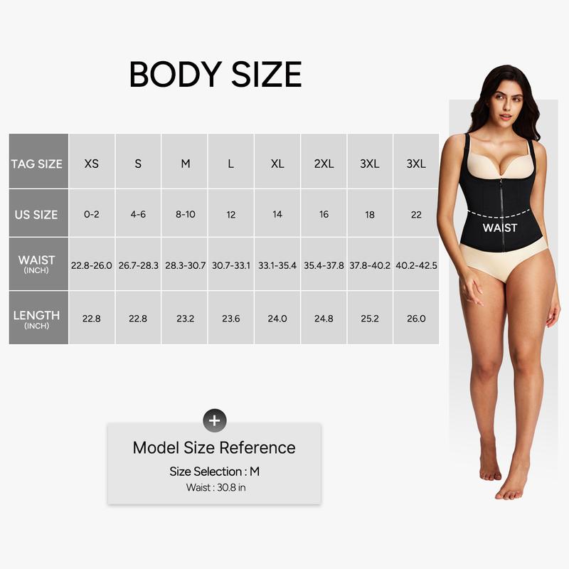 Nebility Women's Highwaist Corset Vest | Tummy Tuck Shapewear, Black | Sport & Daily Compression Womenswear Shaper Clothes Basic