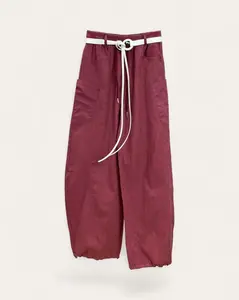 Utility Cotton-Linen Wide-Leg Pants