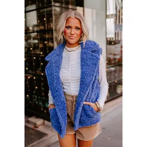Snuggle Weather Sherpa Vest In Blue