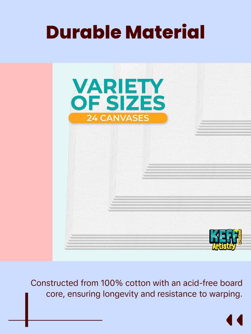 24 Multi Pro Pack Canvases For Painting