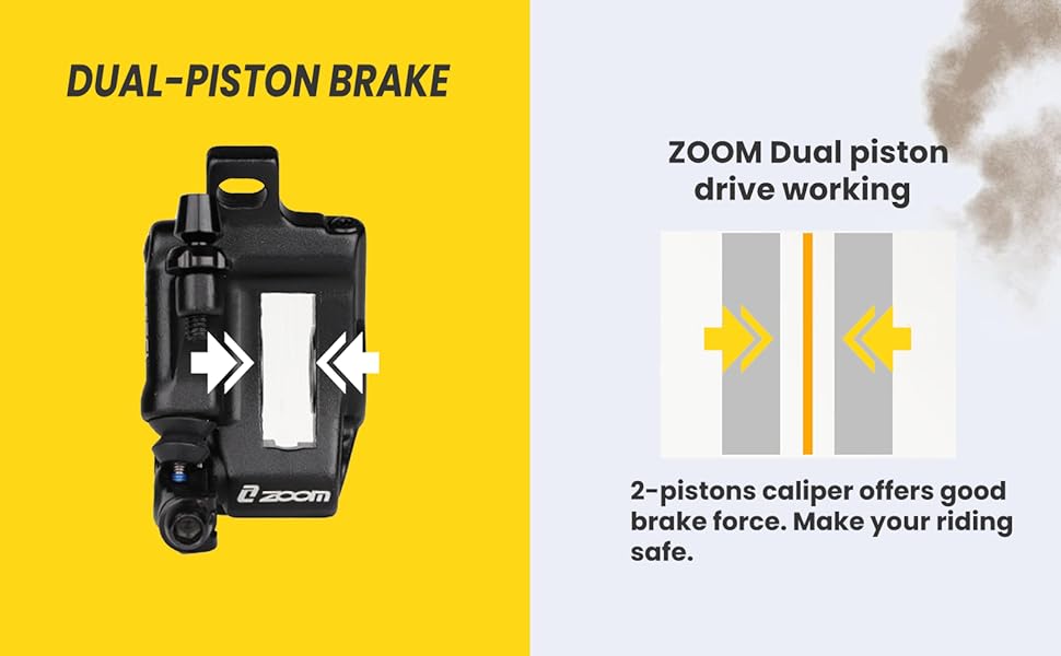 Zoom Hydraulic Disc Brake Calipers: HB-100 MTB Bike Disc Brakes Front & Rear Caliper Set for Mountain, Road Bicycle and E-Bike Zoom Hydraulic Disc Brake Calipers: HB-100 MTB Bike Disc Brakes Front & Rear Caliper Set for Mountain, Road Bicycle and E-Bike