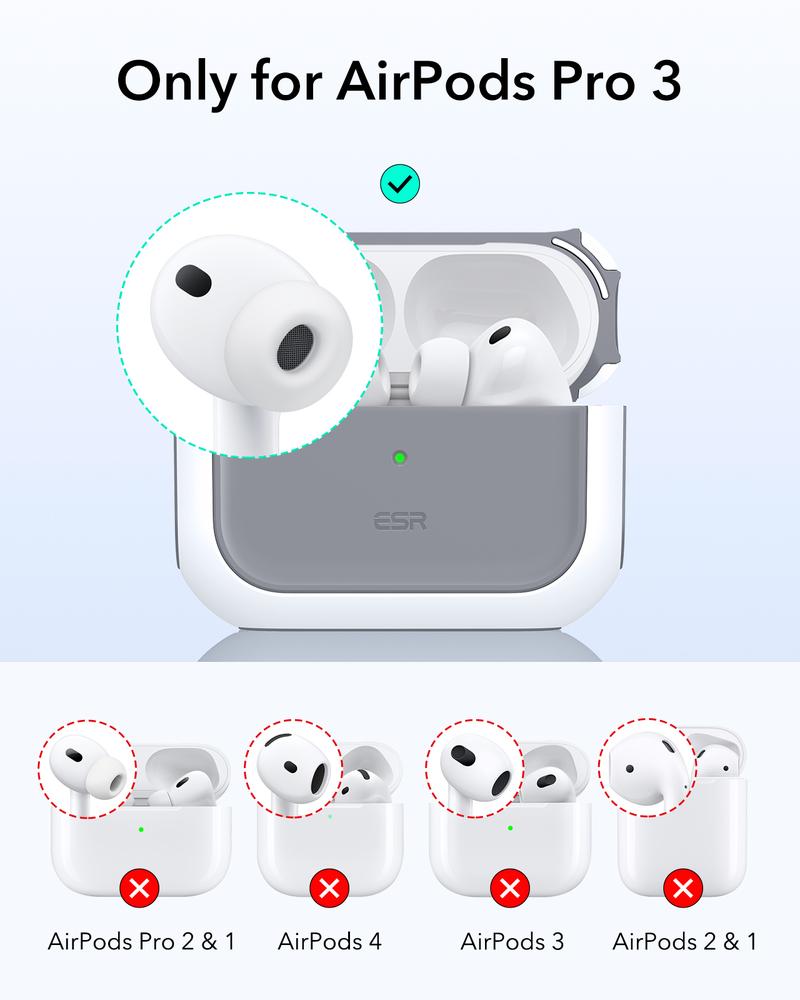 ESR for AirPods 4 Case, Airpods Pro Case 2nd/1st Gen (2023/2022/2019) Case (HaloLock), Compatible with MagSafe, Full Drop Protection Cover with Lanyard, Magnetic Lid Lock, Orbit Hybrid Series