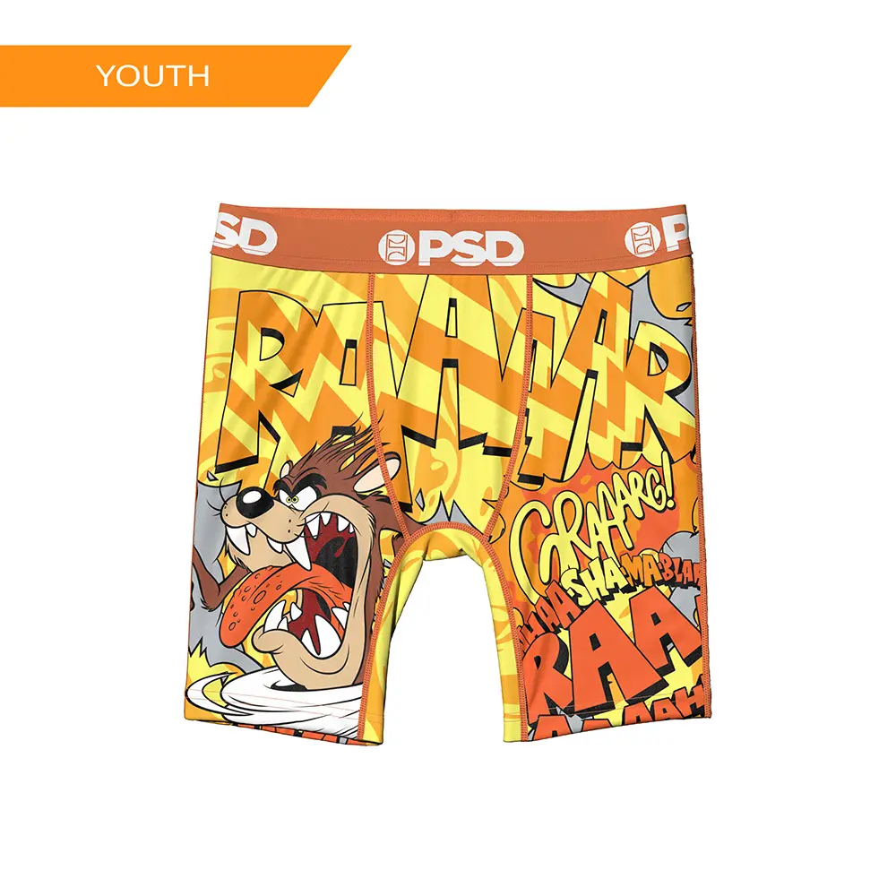 PSD Youth Boys Looney Tunes Taz Wild Boxer Brief - Soft, Breathable and Comfortable Stretch Underwear PSD Youth Boys Looney Tunes Taz Wild Boxer Brief - Soft, Breathable and Comfortable Stretch Underwear