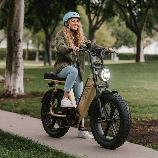 1500W Electric Bike with 20" Fat Tires | 90 N.m Torque, 28 MPH Top Speed | 48V 15AH Battery, 65KM Range, LCD Display & Bluetooth App | Black & Desert Yellow