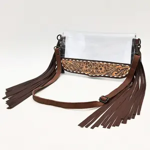 American Darling Clear bag Hand Tooled Genuine Leather Women Western Handbag Purse