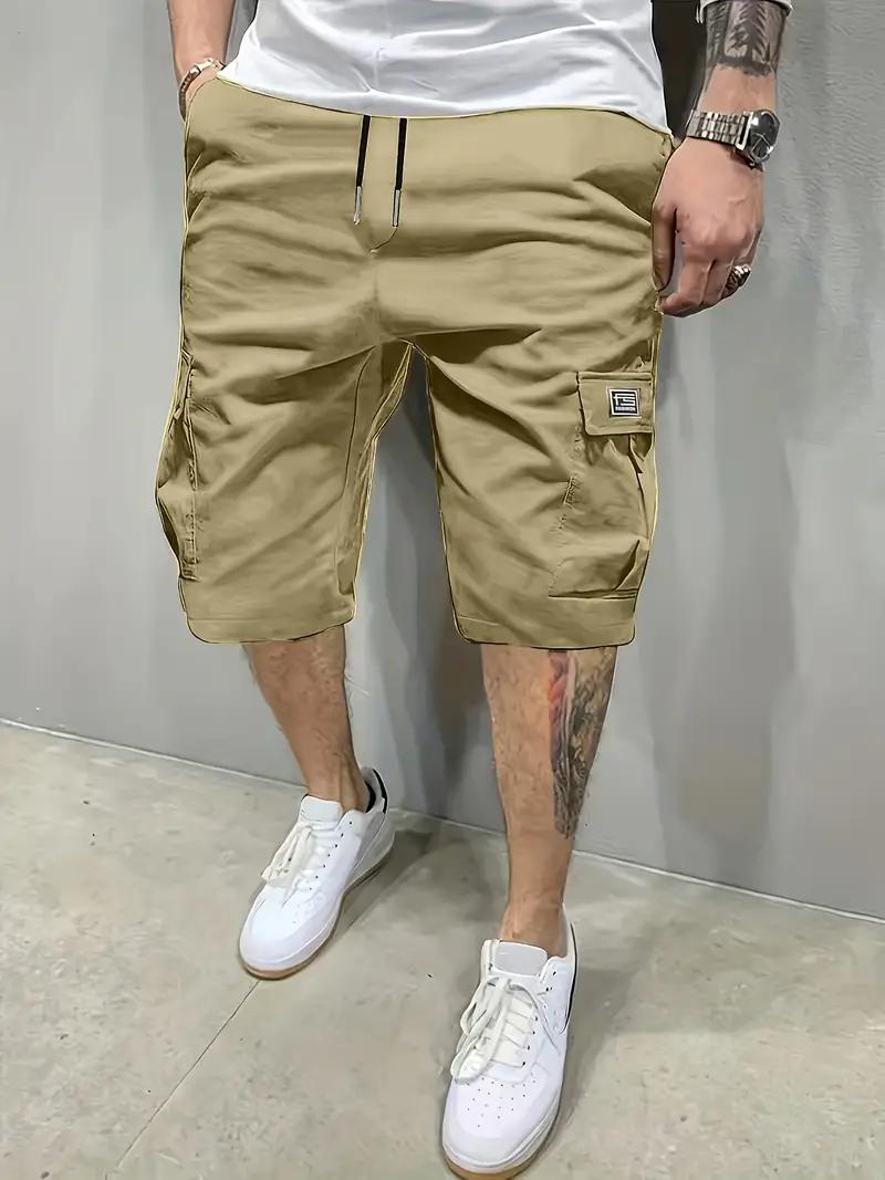 Men's Three-Piece Short Set Casual Loose Large Pocket Cargo Shorts Summer Trend Straight-Leg Workwear Five-Point Shorts Men's Clothing Beige Ash Green Black shorts for men Men's Three-Piece Short Set Casual Loose Large Pocket Cargo Shorts Summer Trend Straight-Leg Workwear Five-Point Shorts Men's Clothing Beige Ash Green Black shorts for men