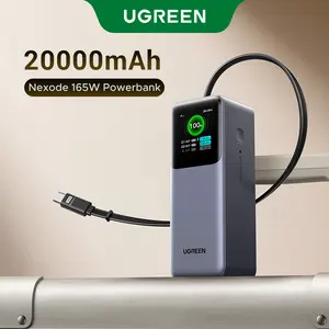 UGREEN Nexode Power Bank 20000mAh 165W with Built-in Retractable USB C Cable Laptop Travel Portable Charger, 100W Input, Fast Charging for MacBook Pro/Air/iPhone 17 16/iPad Pro/Galaxy S25 Ultra/Dell/HP and More ,TikTokShopJumpstartSale
