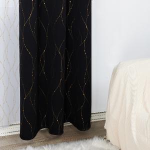 Deconovo Black Out Curtains 2 Panels- Black and Gold Curtains for Bedroom, Noise Reducing,Grommet Thermal Drapes for Living Room luxury curtains Deconovo Black Out Curtains 2 Panels- Black and Gold Curtains for Bedroom, Noise Reducing,Grommet Thermal Drapes for Living Room luxury curtains