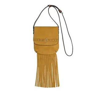 Patricia Nash Cella Suede Leather Fringe Crossbody Bag