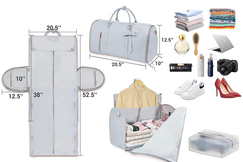 Lefame Travel Duffle Bag with Garment & Shoe Compartment, Waterproof & Breathable, TSA-Approved, 57L Capacity, Ideal for Weekender, Gym, Hospital, Holiday Travel