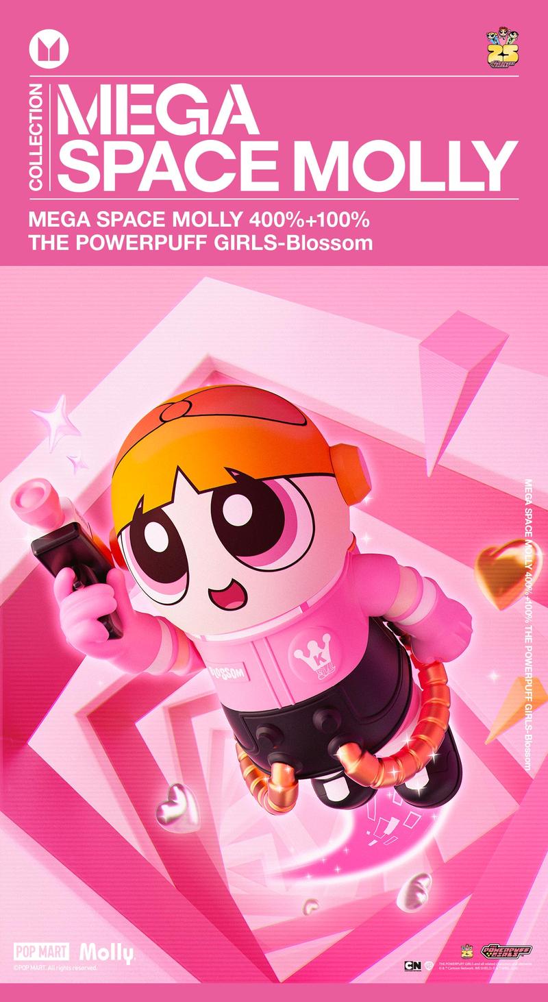 POP MART MEGA SPACE MOLLY 400%+100% THE POWERPUFF GIRLS-Blossom