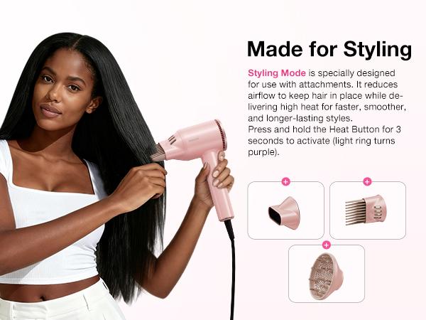 BABONIR High-Speed Hair Dryer 1875W Ionic & Plasma Blow Dryer, Compact Fast Drying Blow Dryer with Diffuser Concentrator & Comb Nozzle, Low-Temp Styling Mode, Comb Nozzle Cool Shot Compact Pro for Home Travel Salon,Christmas Gifts Holiday Gift Pink BABONIR High-Speed Hair Dryer 1875W Ionic & Plasma Blow Dryer, Compact Fast Drying Blow Dryer with Diffuser Concentrator & Comb Nozzle, Low-Temp Styling Mode, Comb Nozzle Cool Shot Compact Pro for Home Travel Salon,Christmas Gifts Holiday Gift Pink