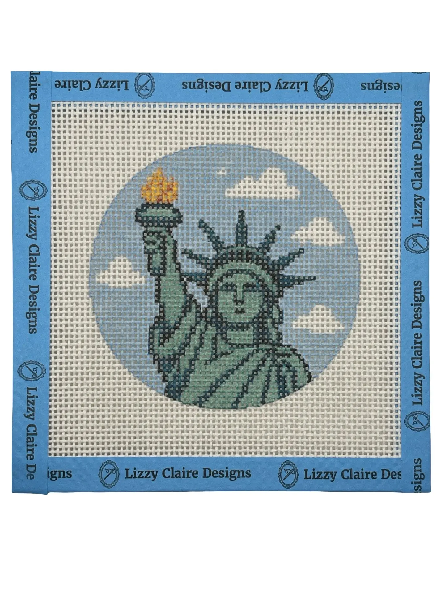 Statue of Liberty - 13 mesh - 4 inch Round - 6 x 6 - Needlepoint Canvas