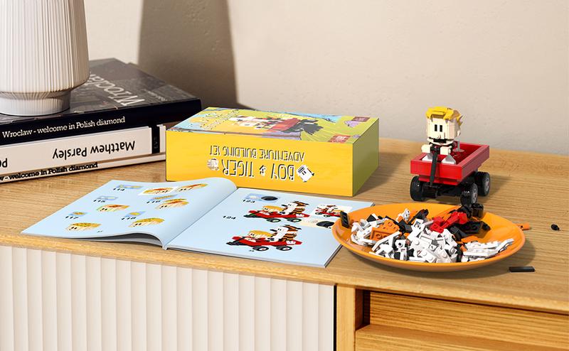 TENHORSES Boy and Tiger Adventure Blocks Set 358PCS with Rotatable Wheels Interactive Car Figure Compatible with Legos for Boys Girls Adults TENHORSES Boy and Tiger Adventure Blocks Set 358PCS with Rotatable Wheels Interactive Car Figure Compatible with Legos for Boys Girls Adults