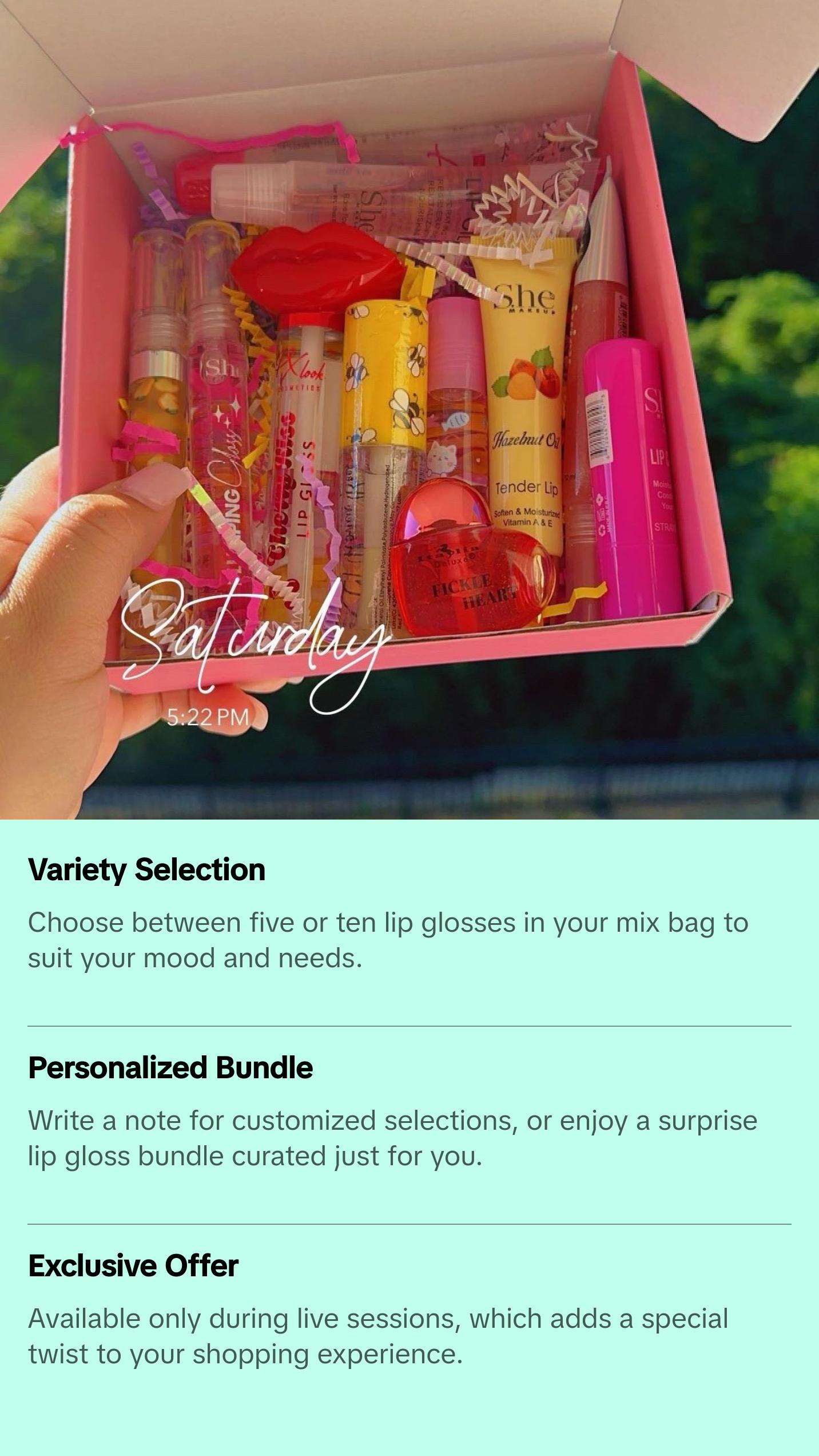 The Lip gloss mix bag Cosmetic Glossy