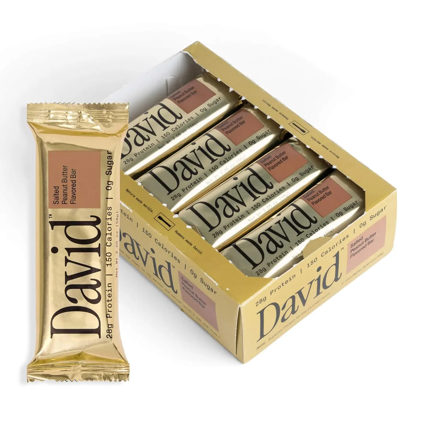 High Protein Bars - 0g of Sugar, Low Carb, Gluten Free - 28g of Protein, 150 Calories - On-The-Go Snack - Salted Peanut Butter Flavor, Pack of 12