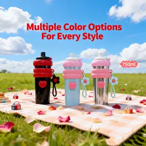 Insulated Tumbler Cute Pink Large Capacity Insulated Cup Cold Drink Cup Ice Retention Cup