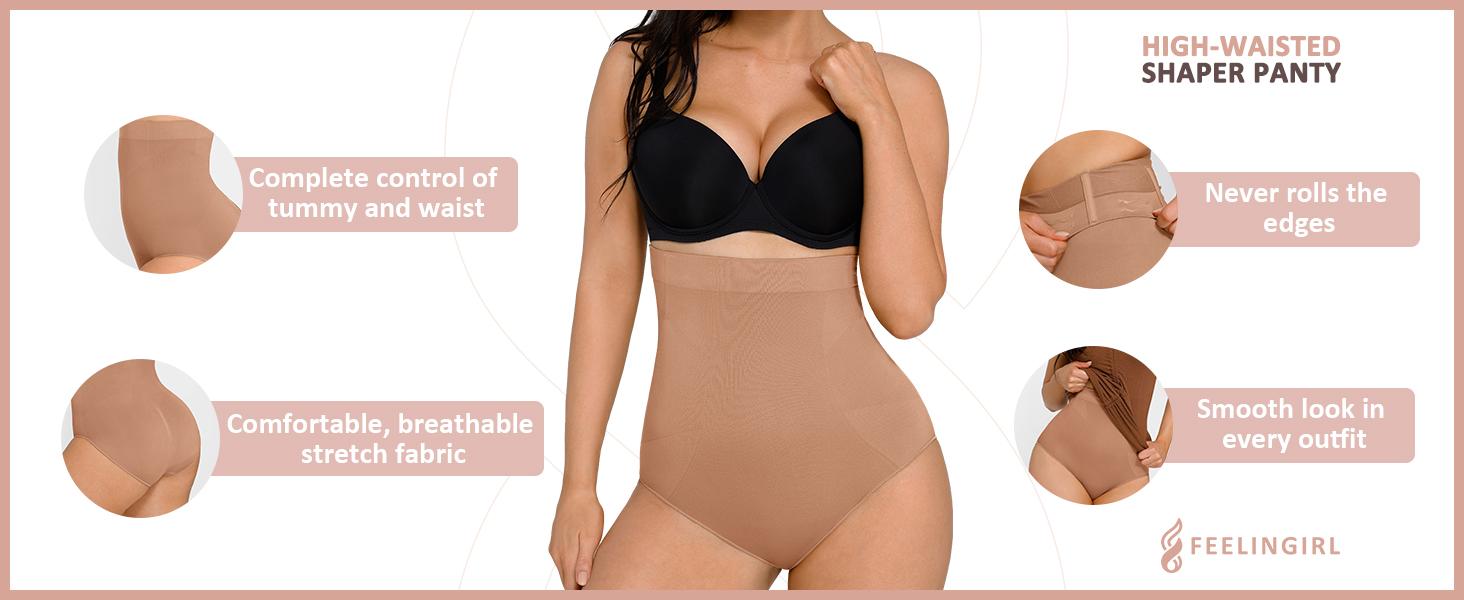 FeelinGirl Tummy Control Shorts Shapewear Briefs High Waisted Panty Butt Litfer Shorts Compression Panties