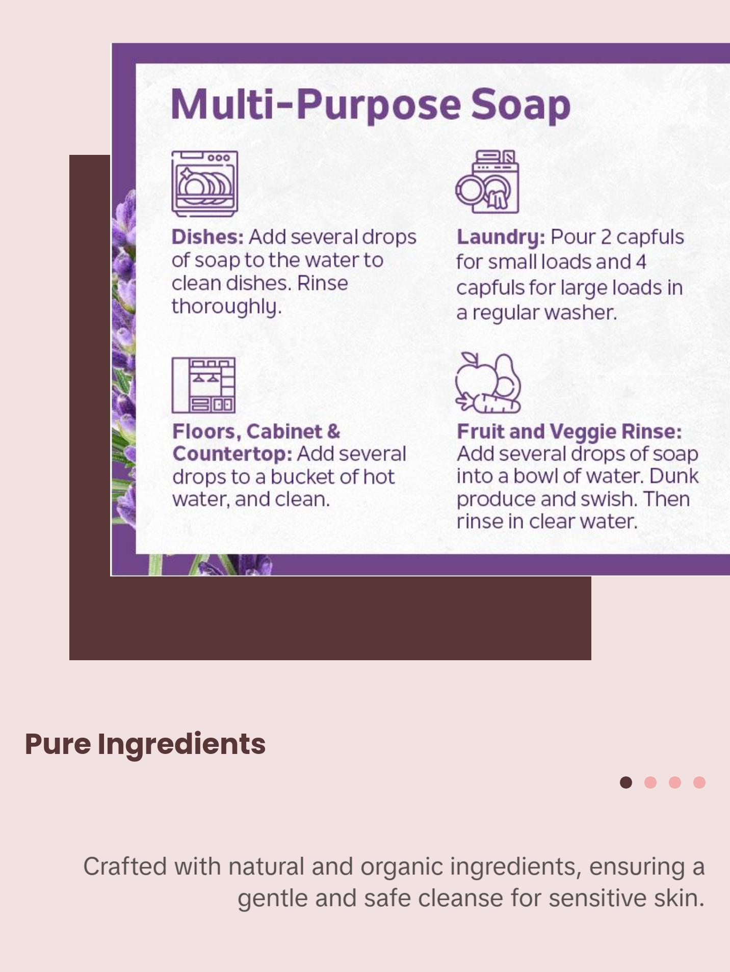 Castile Lavender Gift Set Bpdy Wash Hand Wash Soap Bar for Sensitive Skin