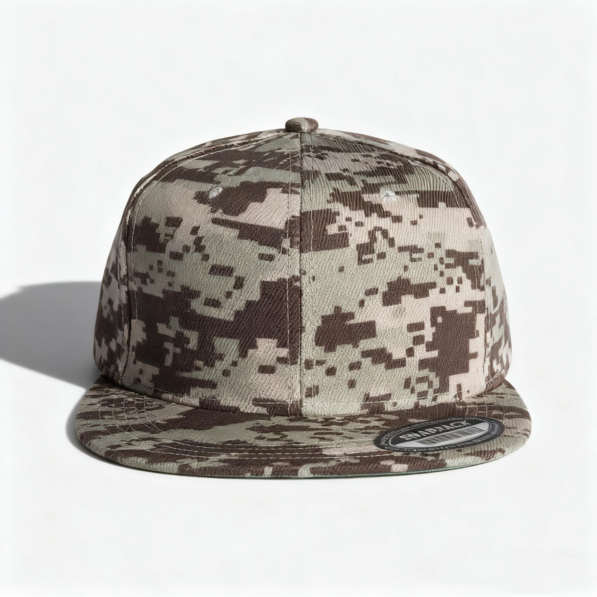 casual Camo Pattern Flat Bill Baseball Hat with Adjustable Strap for Custom Fit Trendy Plain Design Durable for Daily & Outdoor Wear trucker hat