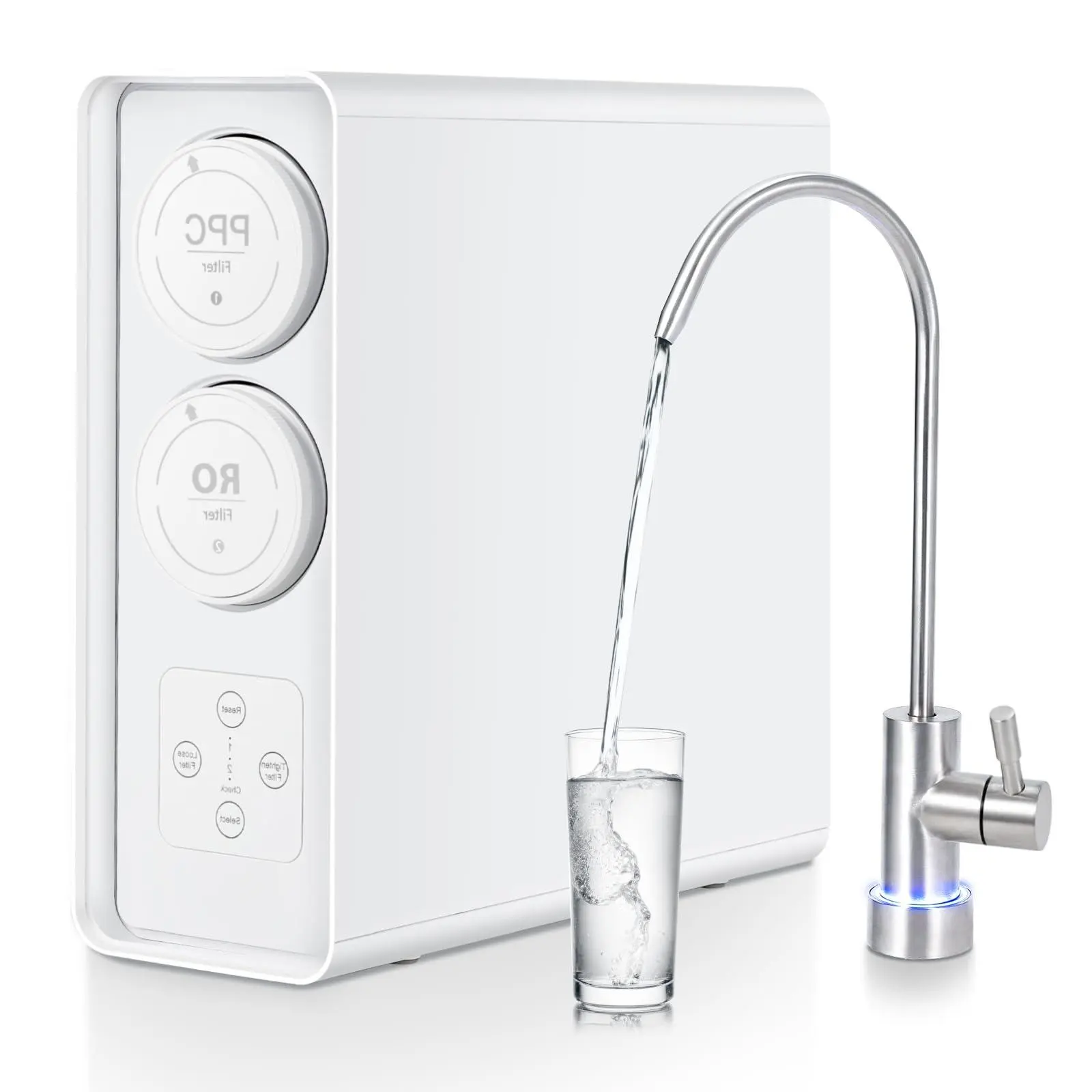 Reverse Osmosis Water Filter for Kitchen, RO Water Filter System with Advanced Filtration, 2:1 Pure to Drain, Under Sink Water Filter with Fast Flow & Space-Saving Design