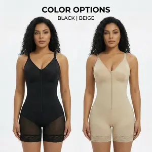 2026 Women's  Fajas Colombianas shapewear Tummy Control Butt Lifter Shaper with Zipper Crotch detachable shoulder strap Womenswear Bodysuit Compression woman Tummy Control Camisole zipper corset enhancement V-Neck Seamless