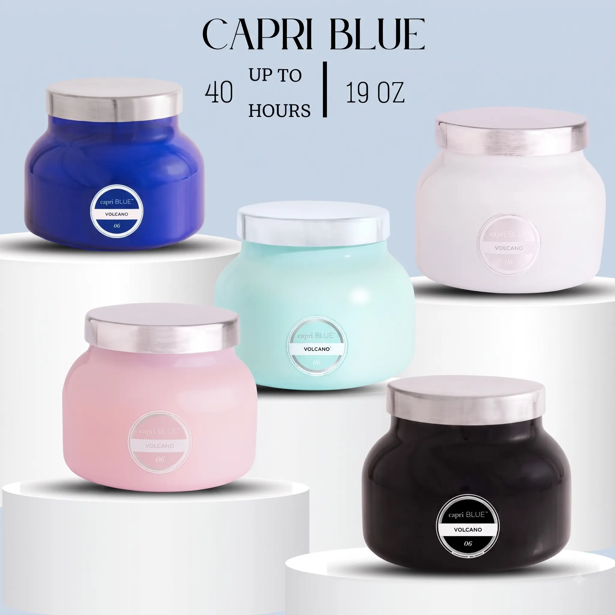 Capri Blue Volcano Scented Candles - Luxury Glass Jar Candles for Home Scented with Tropical Fruit & Sugared Citrus - Soy Wax Blend - Capri Blue Volcano Decor Pink - Ornaments