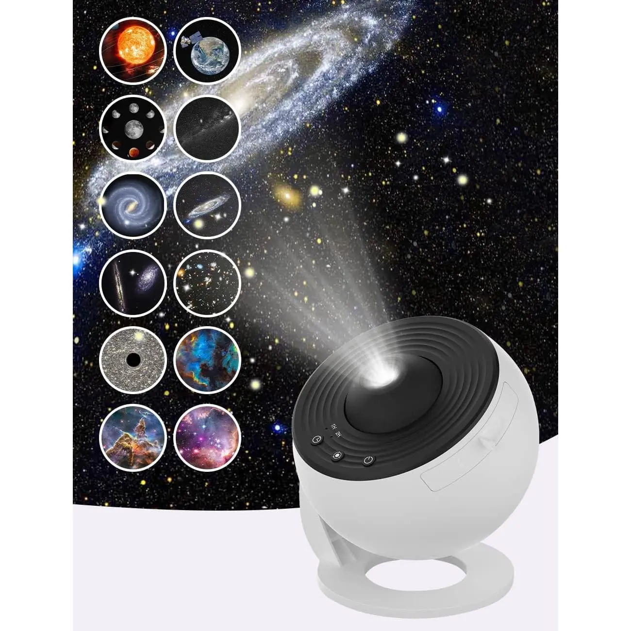 VanSmaGo 12 in 1 Planetarium Galaxy Star Projector for Bedroom Decor, 360° Rotating Nebula Projector Lamp, Timed Starry Night Light Projector for Kids Room Decoration Design