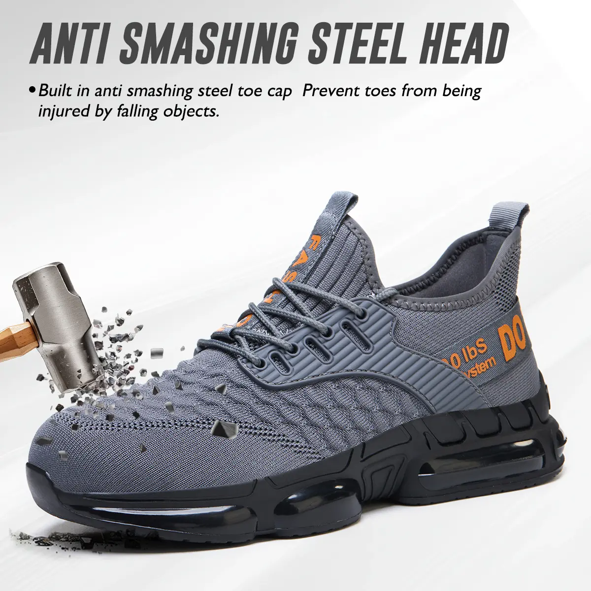Men’s steel-toe sports shoes, men’s steel-toe shoes, work shoes, lightweight and breathable safety sports shoes with a steel toe design—durable and sturdy, suitable for outdoor activities and outdoor work. Steel toe shoes men, zapatos para trabajo Footwea