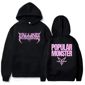Popular Monstour Album Two-Sided Graphic Sweatshirt, Falling in Reverse Rock Band 2-Sided Pullover Hoodie for Men & Women