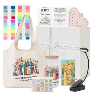Book Lovers Gifts Set for Women - 10PCS Luxury Reading Gift Box with Reading Light & Tote, Book Club Birthday Christmas Gifts for Bookworm Readers