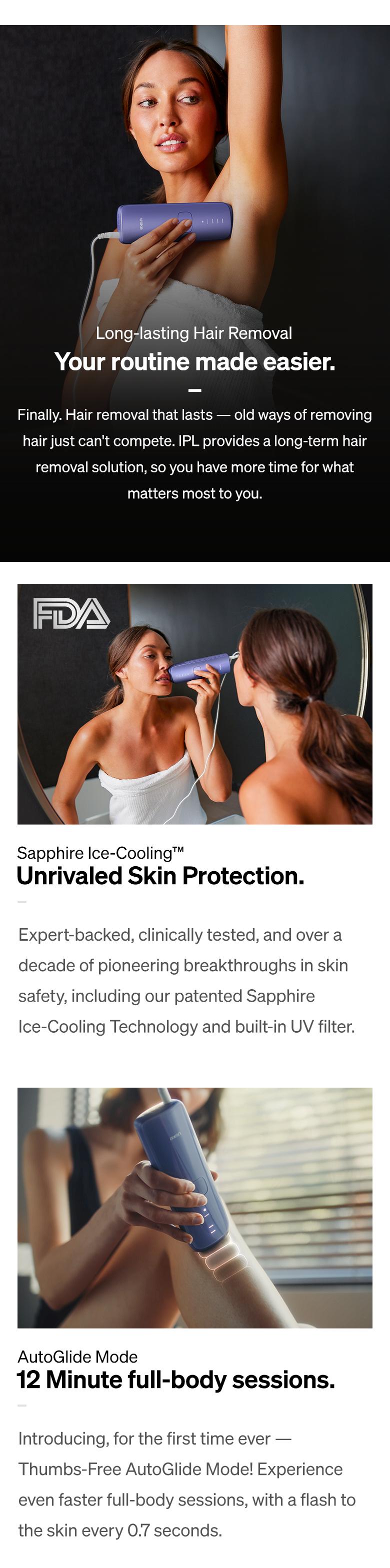 Ulike Air 3 IPL Hair Removal Device Ice-Cooling Contact & Skin Sensor for Women Men 90% Hair Reduction in 4 Weeks Comfortable Effective Hair Remover Springtok Depilator