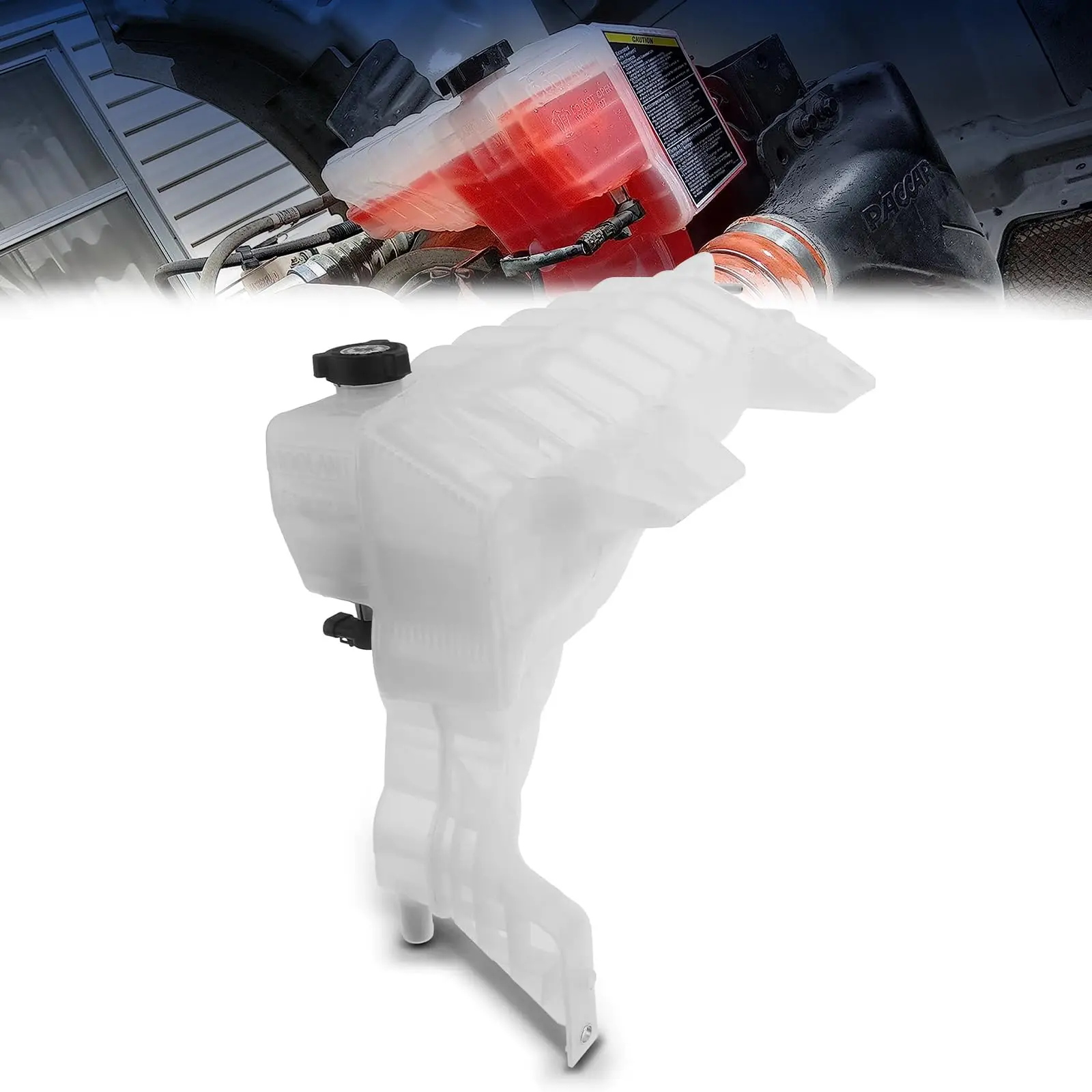 TORQUE Heavy Duty Coolant Tank Reservoir - Easy-Install 54L Truck Vehicle Sensor Compatible with 2013+ Peterbilt 579, Kenworth T680 T880 Semi Truck Parts, Replaces Paccar CP237001 DR104002 DR104004 (TR610-PCT), Coolant Tank Cap, Easy To Install