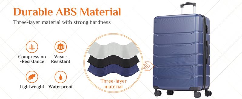 Luggage Spinner Wheels Lightweight Expandable Travel Hard Shell Suitcases with TSA Lock, Bronze Black, 3-PCS Set (20/24/28 inch)