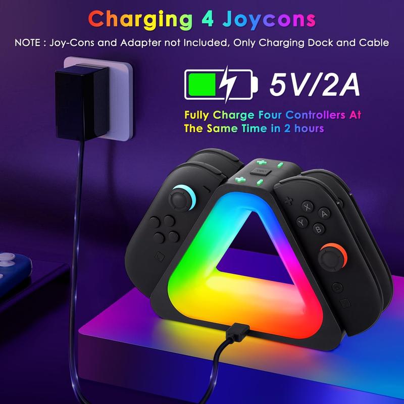 Dock for Nintendos 2, 2 Joycons Dock for 4 Joycon,Joycons Charger Stand Station with LED Indication and USB Type-C Charger Dock for Nintendos 2, 2 Joycons Dock for 4 Joycon,Joycons Charger Stand Station with LED Indication and USB Type-C Charger