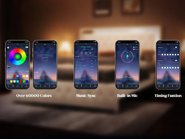 AMERLIFE Modern Bed Frame with RGB LED Lights, Adjustable Headboard Velvet Button Tufted/Acrylic Mirror Accents/Smart APP&Remote Control/No Box Spring Needed/Furniture Room/Full/Queen Size/Best Gift Ideas/Christmas Gifts