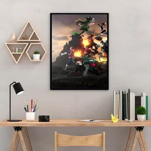 My Hero Academia Poster, Heroes in Action Manga Wall Art, Epic Battle of the U.A. Class, Home Decor, Gift for Fans_Poster