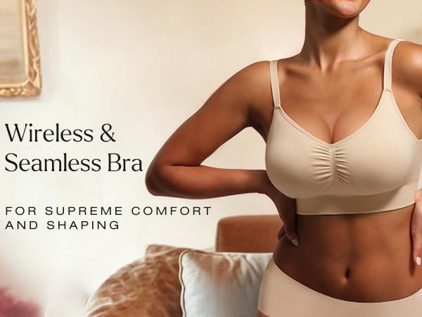 Popilush Seamless Comfort Removable Pad Everyday Bra Underwire Molded Minimalist
