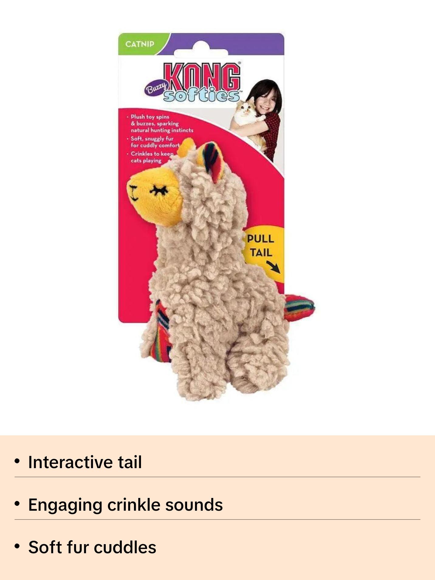 Kong® Softies Buzzy Llama Cat Toys Beige