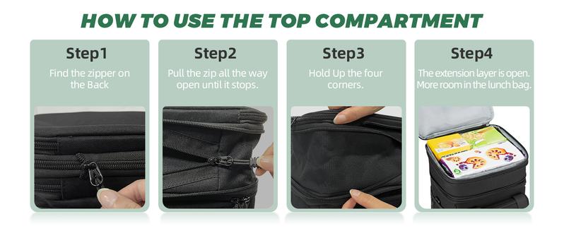 HSHRISH Expandable Large Tactical Lunch Box for Adults Durable Insulated Soft Cooler Bag with Shoulder Strap 20 Can 16 L for Work Outdoor Picnic Trips