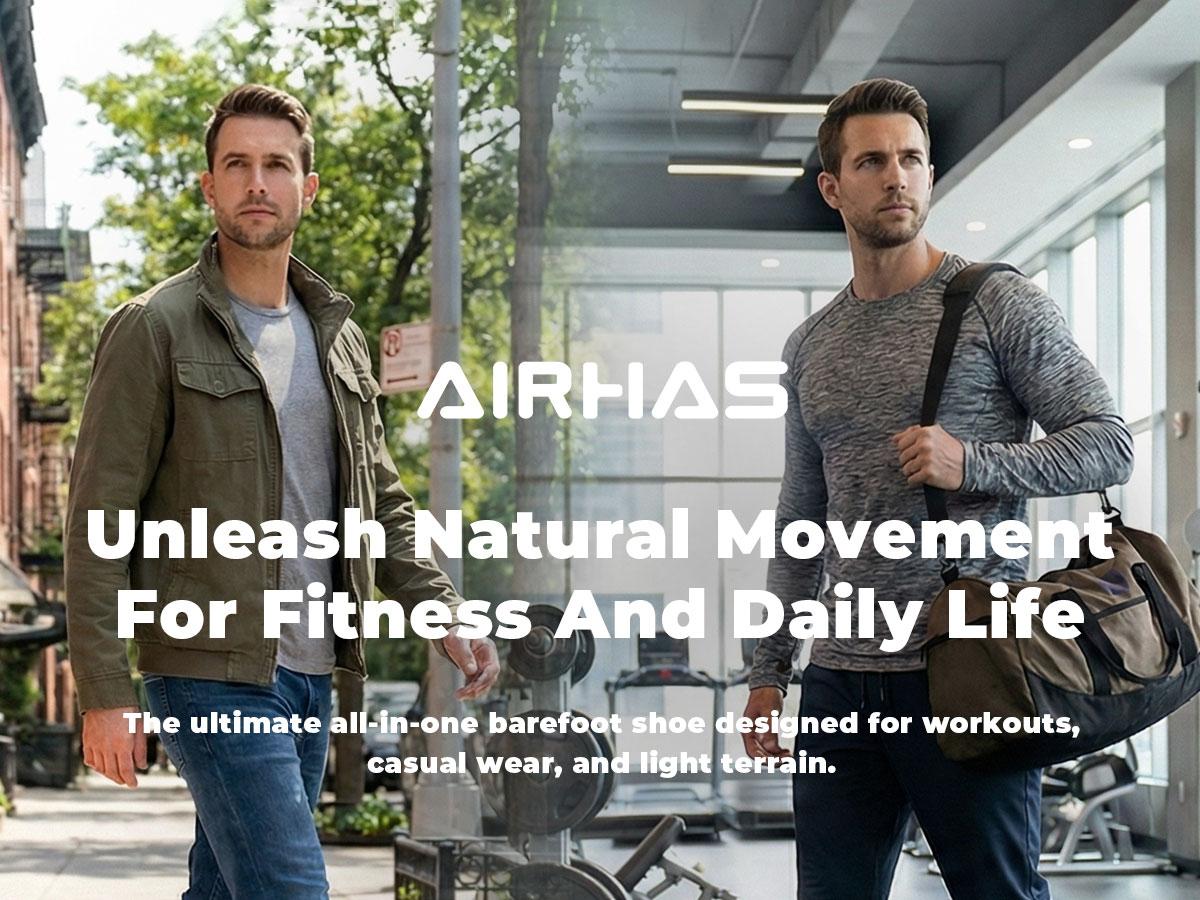 Airhas Men’s Barefoot Shoes with Anatomical Toe Box, Zero Drop, Breathable Gym Shoes — Minimalist Casual Shoes