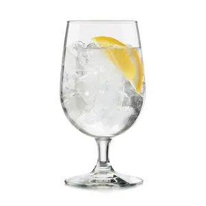 Libbey 7513 Vina Goblet Glasses Set of 12, Clear, 16 Oz, Timeless Short Stem Glasses, Dishwasher Safe Drinking Goblets for Water, Iced Tea, and More