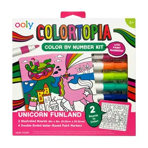 Colortopia Color By Number Paint Marker Kit - Unicorn Funland