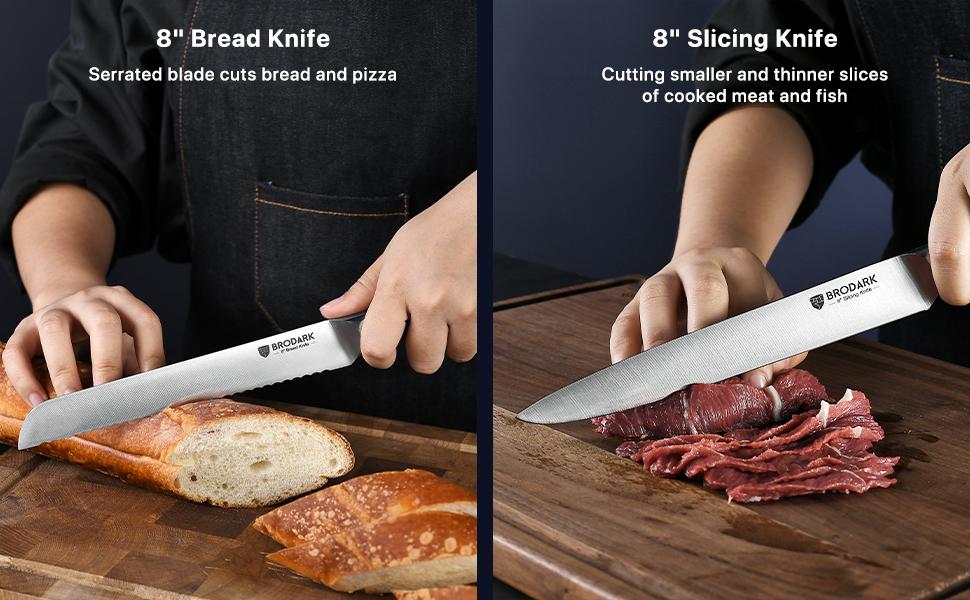 BRODARK 15PCS Full Tang Knife Set with Block wooden controller Food Grade German High Carbon Stainless Steel Professional Chef Knife Set with Sharpener Steak meat boning kitchen knives gifts for men Outdoorfun Utensils Kitchenware BRODARK 15PCS Full Tang Knife Set with Block wooden controller Food Grade German High Carbon Stainless Steel Professional Chef Knife Set with Sharpener Steak meat boning kitchen knives gifts for men Outdoorfun Utensils Kitchenware