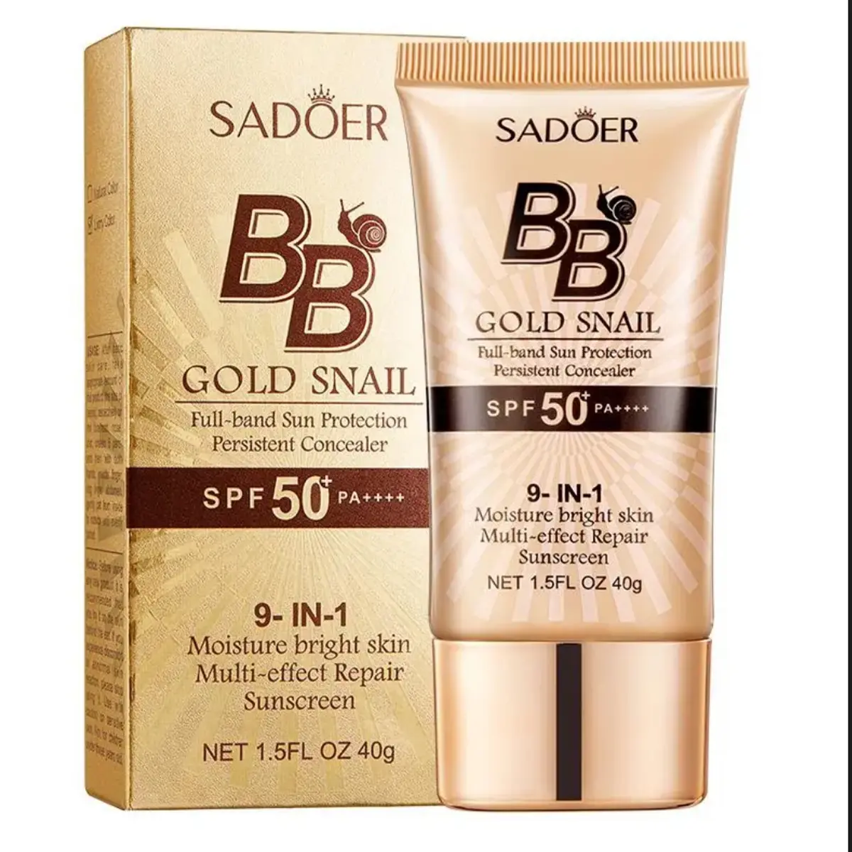 Snail BB Cream (40g) - High-Coverage Waterproof Cosmetic, Matte Finish, Long-Lasting Moisturizer, Oil Control, Smooth Foundation, Flawless Natural Makeup Look, Refreshing Non-Greasy for Makeup Beginners, Daily