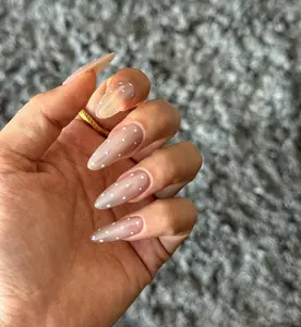 Polka Dot Chrome Press On Nails: Hand Painted Y2K Style